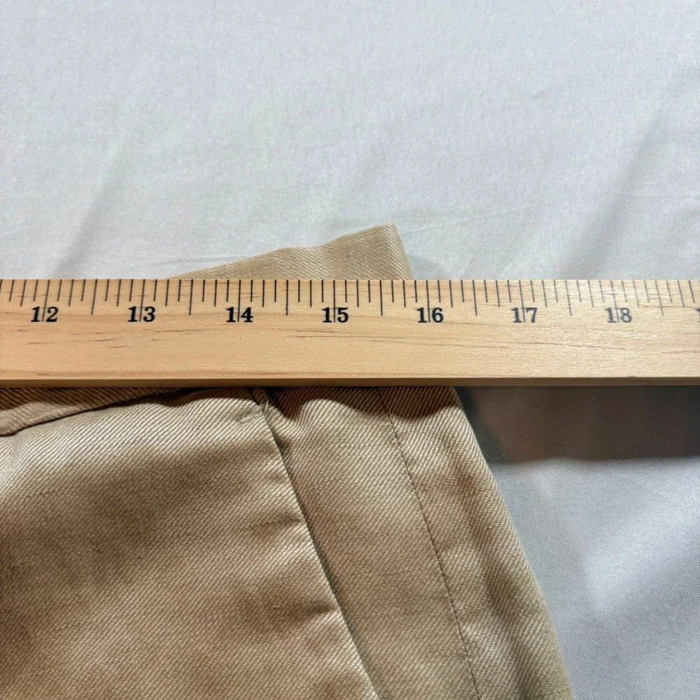 Perry Ellis Linen Blend Trousers Mens 32/30 Beige Straight Summer Dress Pants